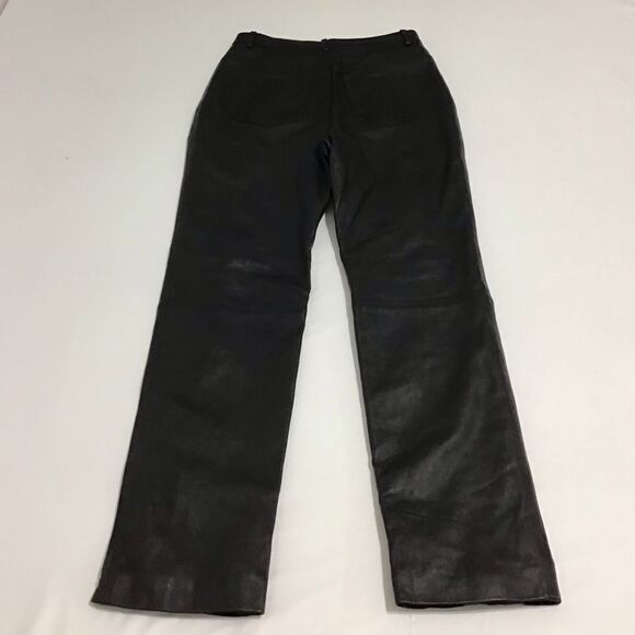 LPA Black Leather High Waist Straight Leg Front Zipper Leg Pants Size XS - Picture 5 of 16
